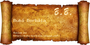 Bukó Borbála névjegykártya